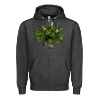 Charcoal Heather Peace Lily Zipper Hoodie - LillyAllenDesigns