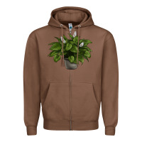 Chestnut Peace Lily Zipper Hoodie - LillyAllenDesigns