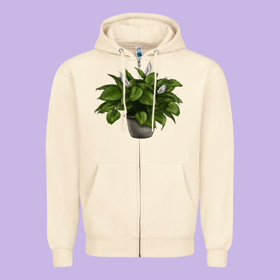 Peace Lily Zipper Hoodie Designed By Lillyallendesigns