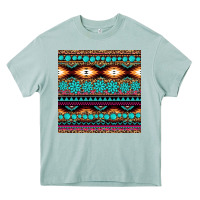 Arona aztec turquoise gemstone seamless pattern Heavy Core Tee - HRA Design Shop
