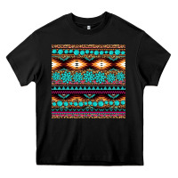 Black aztec turquoise gemstone seamless pattern Heavy Core Tee - HRA Design Shop