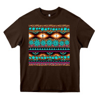 Chocolate Brown aztec turquoise gemstone seamless pattern Heavy Core Tee - HRA Design Shop