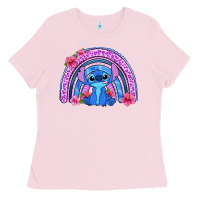 Bubblegum Pink stitch rainbow Ladies Tee - Zillion Design Studio
