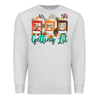 Dove Grey Candles with Fall Getting Lit Premium Sweatshirt - texasbilliewilder
