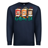 Navy Candles with Fall Getting Lit Premium Sweatshirt - texasbilliewilder