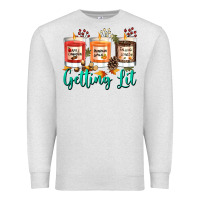 Oatmeal Heather Candles with Fall Getting Lit Premium Sweatshirt - texasbilliewilder