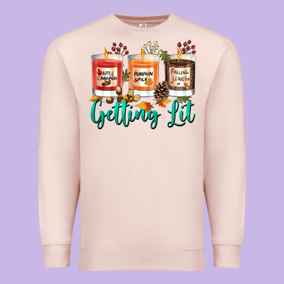 Candles With Fall Getting Lit Premium Sweatshirt Designed By Texasbilliewilder