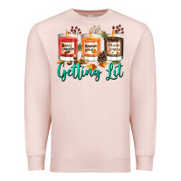 Pale Pink Candles with Fall Getting Lit Premium Sweatshirt - texasbilliewilder