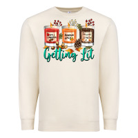 Sandshell Candles with Fall Getting Lit Premium Sweatshirt - texasbilliewilder