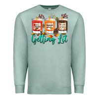 Seafoam Candles with Fall Getting Lit Premium Sweatshirt - texasbilliewilder