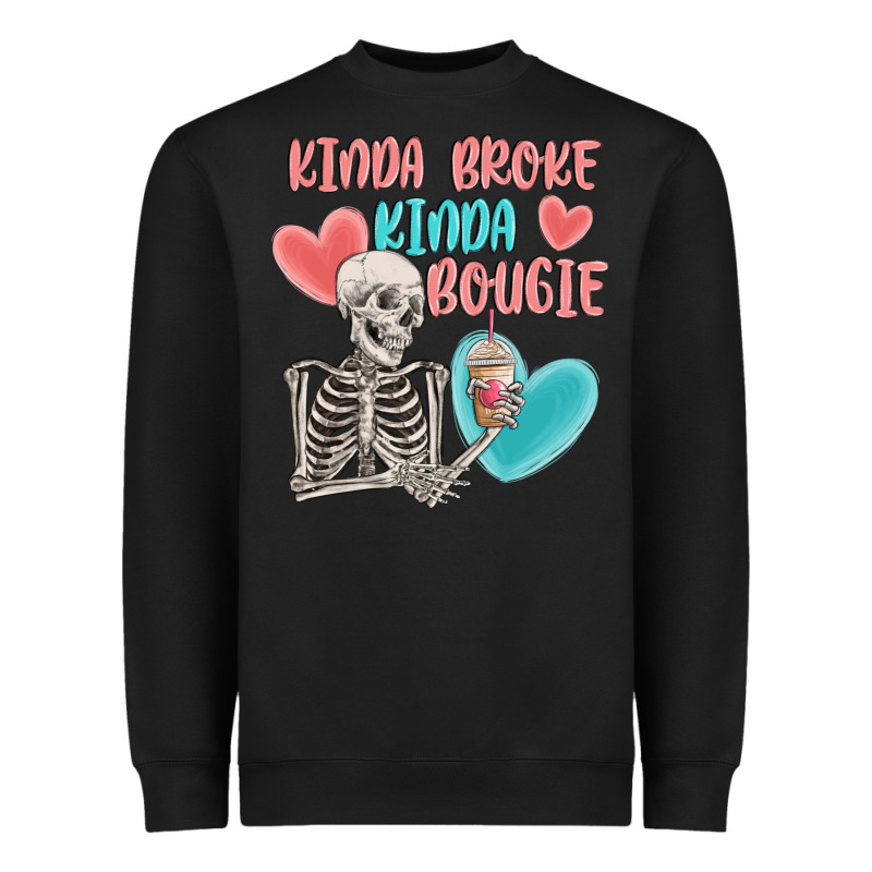 Kinda Broke Kinda Bougie Heavyweight Sweatshirt by MaliasSmallBusiness | Teevron