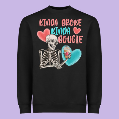 Kinda Broke Kinda Bougie Heavyweight Sweatshirt Designed By Maliassmallbusiness
