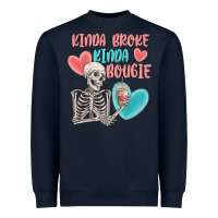 Navy kinda broke kinda bougie Heavyweight Sweatshirt - MaliasSmallBusiness