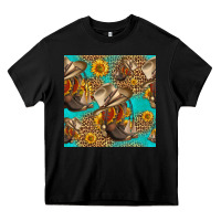 Black western boots and hat seamless pattern Heavy Core Tee - HRA Design Shop