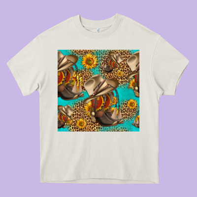 Western Boots And Hat Seamless Pattern Heavy Core Tee Designed By Hra Design Shop