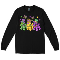 Black mardi gras bead dogs Long Sleeve Tee - MaliasSmallBusiness