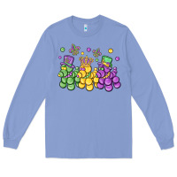 Colony Blue mardi gras bead dogs Long Sleeve Tee - MaliasSmallBusiness