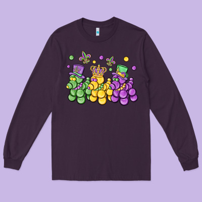 Mardi Gras Bead Dogs Long Sleeve Tee Designed By Maliassmallbusiness