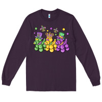 Plum mardi gras bead dogs Long Sleeve Tee - MaliasSmallBusiness