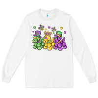 White mardi gras bead dogs Long Sleeve Tee - MaliasSmallBusiness