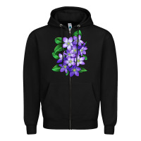 Black Mayflower Plant Illustrations Zipper Hoodie - LillyAllenDesigns