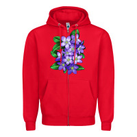 Red Mayflower Plant Illustrations Zipper Hoodie - LillyAllenDesigns