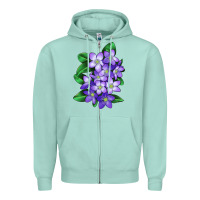 Seafoam Mayflower Plant Illustrations Zipper Hoodie - LillyAllenDesigns
