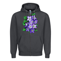 Smoke Mayflower Plant Illustrations Zipper Hoodie - LillyAllenDesigns
