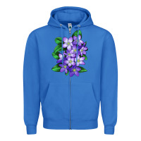 True Royal Mayflower Plant Illustrations Zipper Hoodie - LillyAllenDesigns