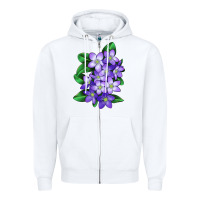White Mayflower Plant Illustrations Zipper Hoodie - LillyAllenDesigns