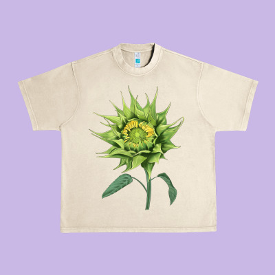 Sun Fill Green Green Sunflower Urban Heavy Tee Designed By Lillyallendesigns