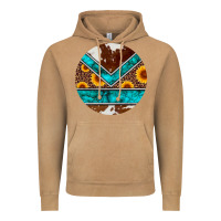 Vintage Camel turquoise cowhide leopard sunflowers round Vintage Hoodie - Artiststas
