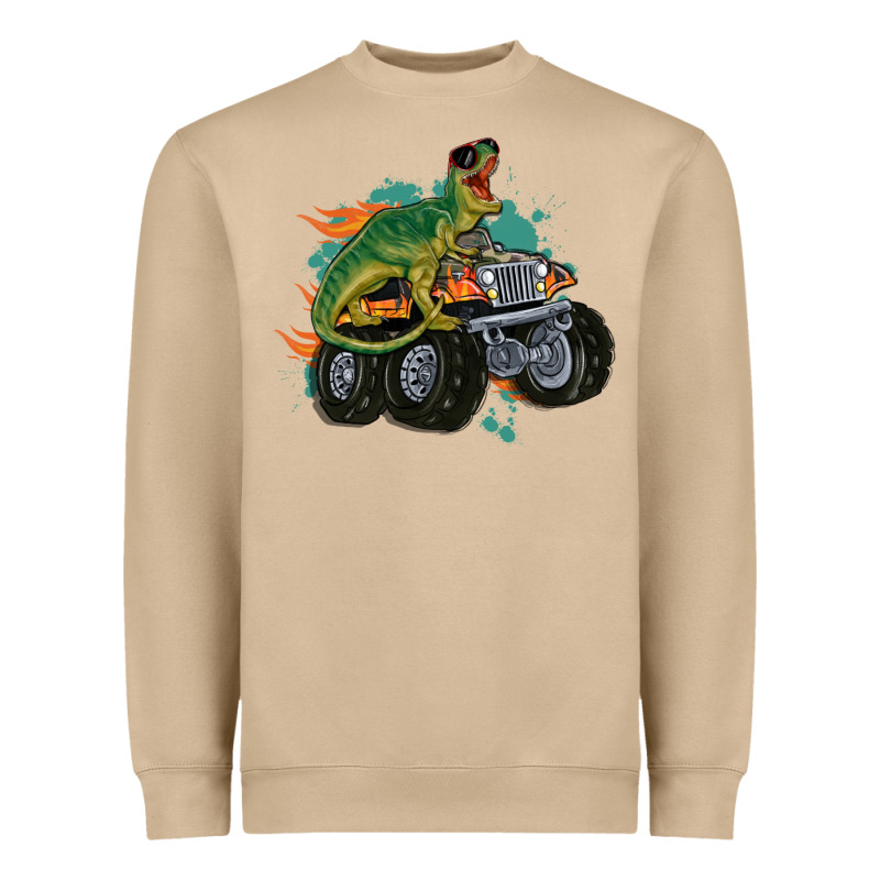 Monster Truck And T Rex Dinosaur Heavyweight Sweatshirt by MaliasSmallBusiness | Teevron