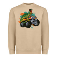 Mushroom monster truck and t rex dinosaur Heavyweight Sweatshirt - MaliasSmallBusiness