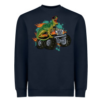 Navy monster truck and t rex dinosaur Heavyweight Sweatshirt - MaliasSmallBusiness