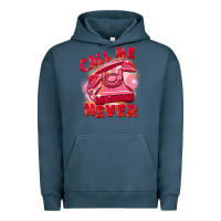 Pigment Midnight Navy Call me never Urban Hoodie - FaDigitalArtStudio