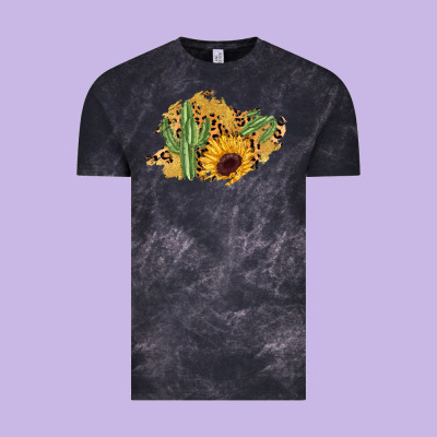 Cactus Leopard Sunflower Glitter  Patch Vintage Tee Designed By Adodesignshop