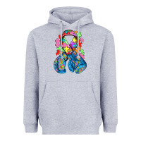 Heather Grey autism awareness with boxing gloves Heavyweight Hoodie - NancyCooperArtShop