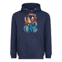 Navy autism awareness with boxing gloves Heavyweight Hoodie - NancyCooperArtShop