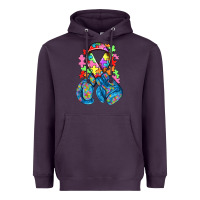 Plum autism awareness with boxing gloves Heavyweight Hoodie - NancyCooperArtShop