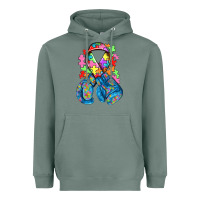 Sage autism awareness with boxing gloves Heavyweight Hoodie - NancyCooperArtShop