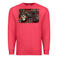 Cardinal I'm so freaking merry skeleton messy bun Premium Sweatshirt - NancyCooperArtShop