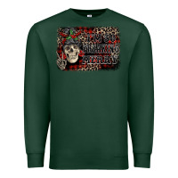Sports Green I'm so freaking merry skeleton messy bun Premium Sweatshirt - NancyCooperArtShop