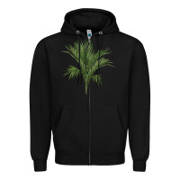 Black Botanical Majesty Palm Illustrations Zipper Hoodie - LillyAllenDesigns