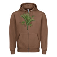 Chestnut Botanical Majesty Palm Illustrations Zipper Hoodie - LillyAllenDesigns