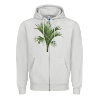 Dove Grey Botanical Majesty Palm Illustrations Zipper Hoodie - LillyAllenDesigns