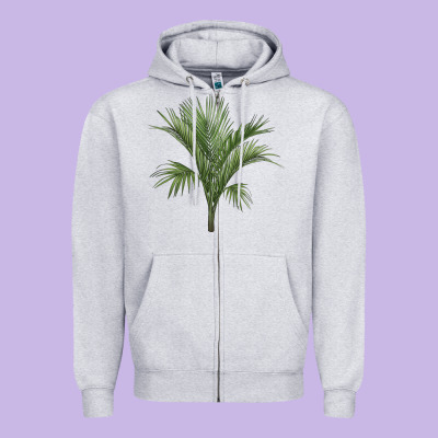 Botanical Majesty Palm Illustrations Zipper Hoodie Designed By Lillyallendesigns