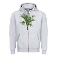 Heather Grey Botanical Majesty Palm Illustrations Zipper Hoodie - LillyAllenDesigns