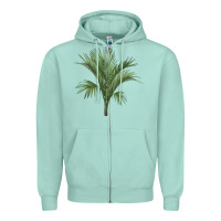 Seafoam Botanical Majesty Palm Illustrations Zipper Hoodie - LillyAllenDesigns