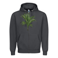 Smoke Botanical Majesty Palm Illustrations Zipper Hoodie - LillyAllenDesigns